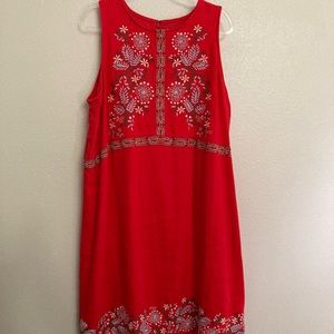 Anthropologie Aiko Embroidered Linen Shift Dress